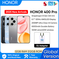 Global Version HONOR 400 Pro 5G Smartphone Snapdragon 8 Gen 3 6.7'' AMOLED Screen 200MP Camera 100W Wired 50W Wireless 512GB