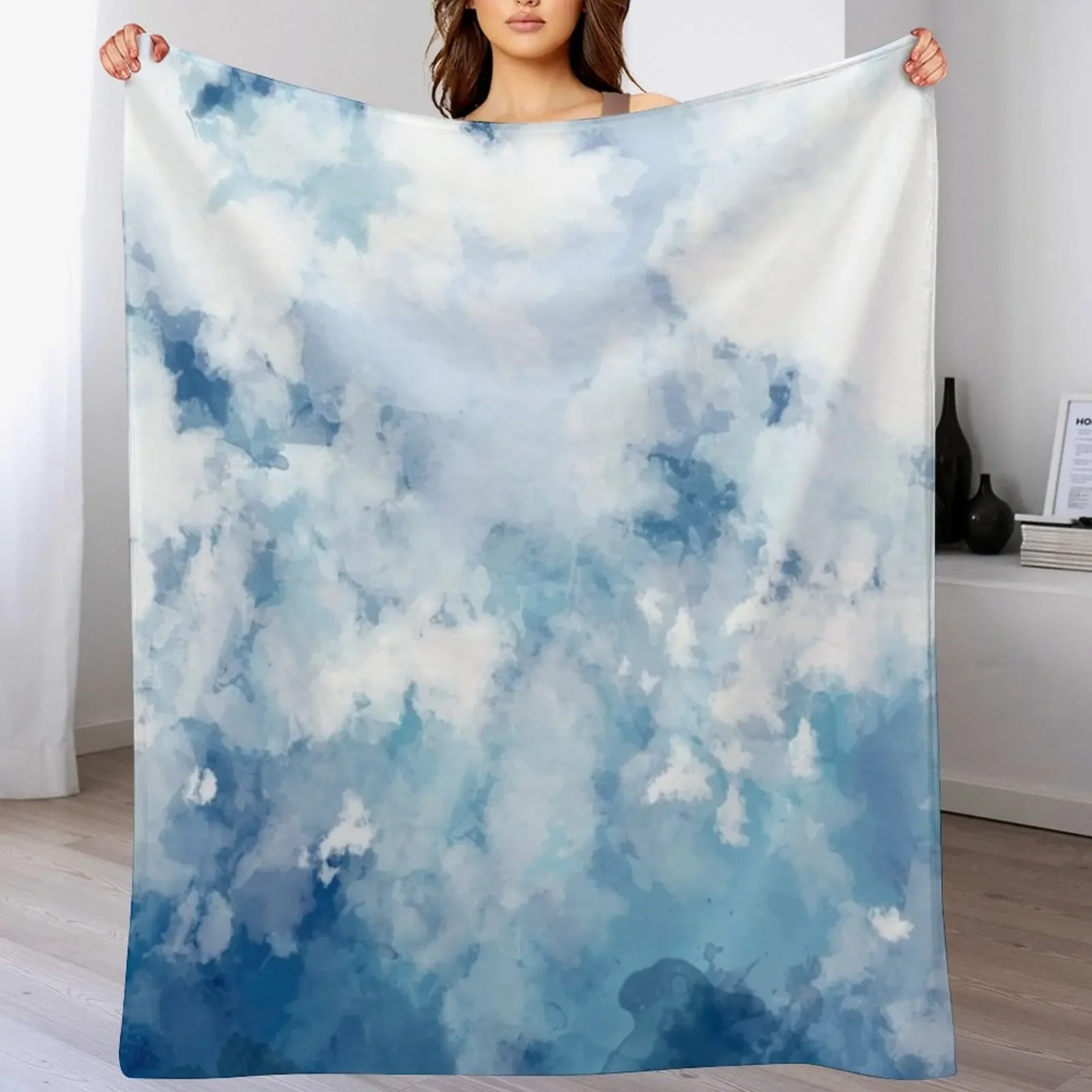

Light blue cloud pattern Throw Blanket Easy Care Comfortable Blanket for Couch