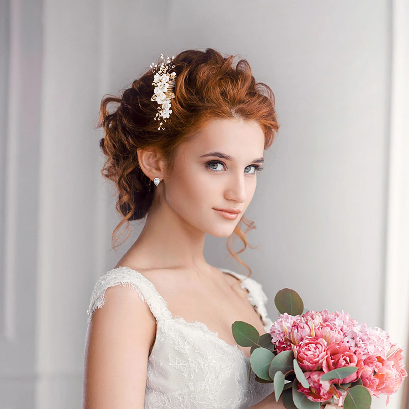 

4pcs Bridal Hair Comb Set Rhinestone Pearl Alloy Side Combs U-Shaped Clips For Wedding Party Bridesmaid Hair Styling Tools