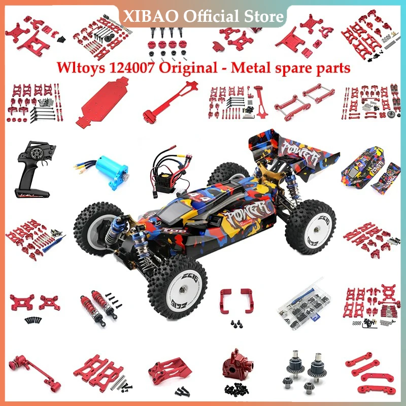 Wltoys-Boîte de vitesses en métal pour voiture RC, moteur sans balais, engrenages de moteur, pièces de mise à niveau, Ou.com, 1/12, 124007, 124017, 124019