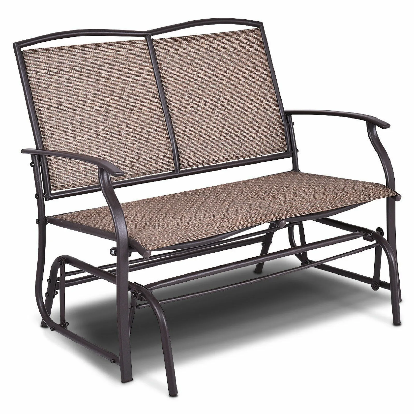 

US Patio Loveseat Glider Rocking Bench Double Chair With Arm Backyard Outdoor