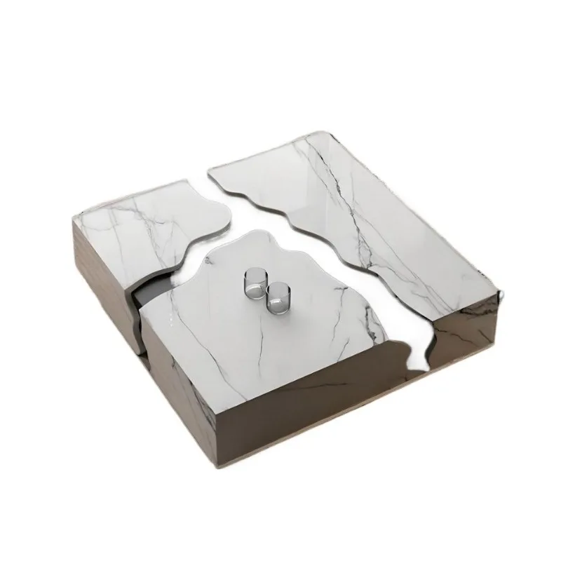 الحد الأدنى المنظم طاولة القهوة الفاخرة الطابق إطار بسيط طاولة القهوة التصميم الجمالي Meuble دي صالون اكسسوارات المنزل #6