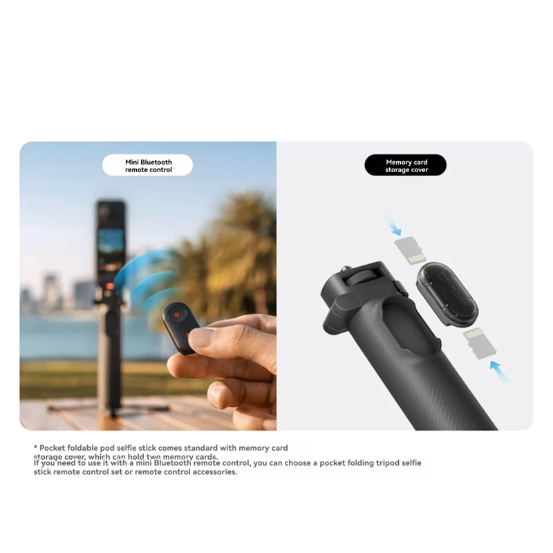 

SQPP-For Insta360 X4 X3 Foldable 2-In-1 Selfie Stick Tripod 1/4" Mount Grip Wand For Insta 360 X4 Accessories