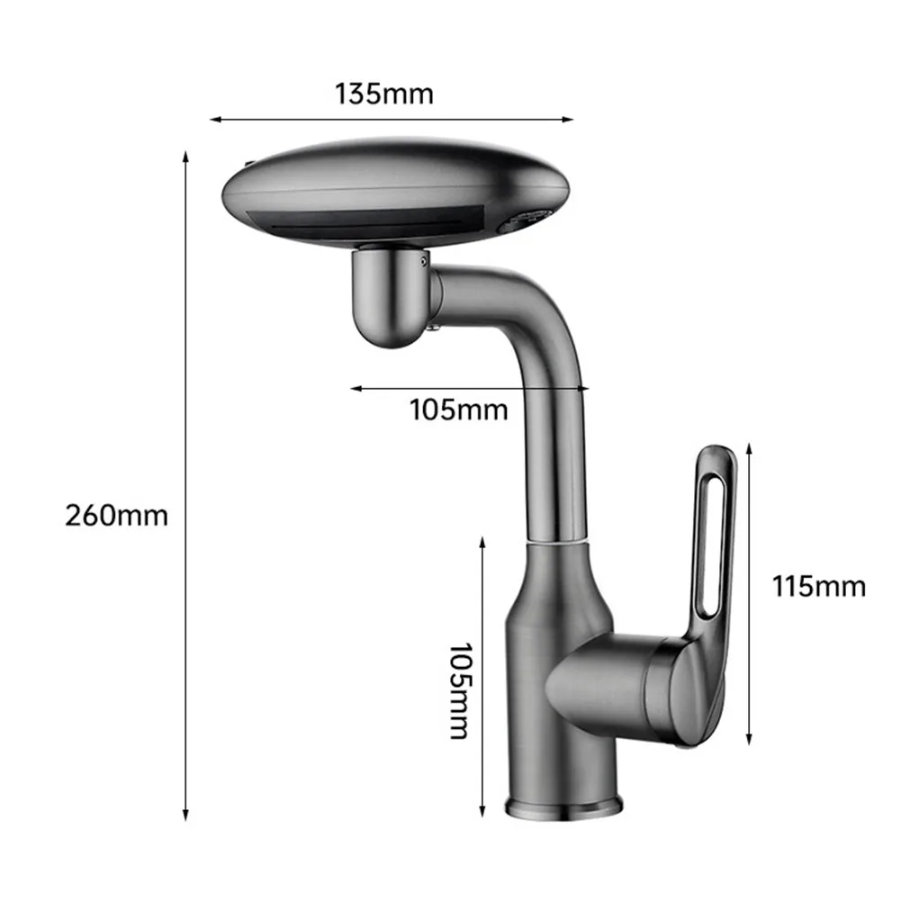 Imagem -03 - Multifuncional Waterfall Basin Faucet Melhoria Home Quente e Frio Grau de Rotação Spaceship Faucet Modos