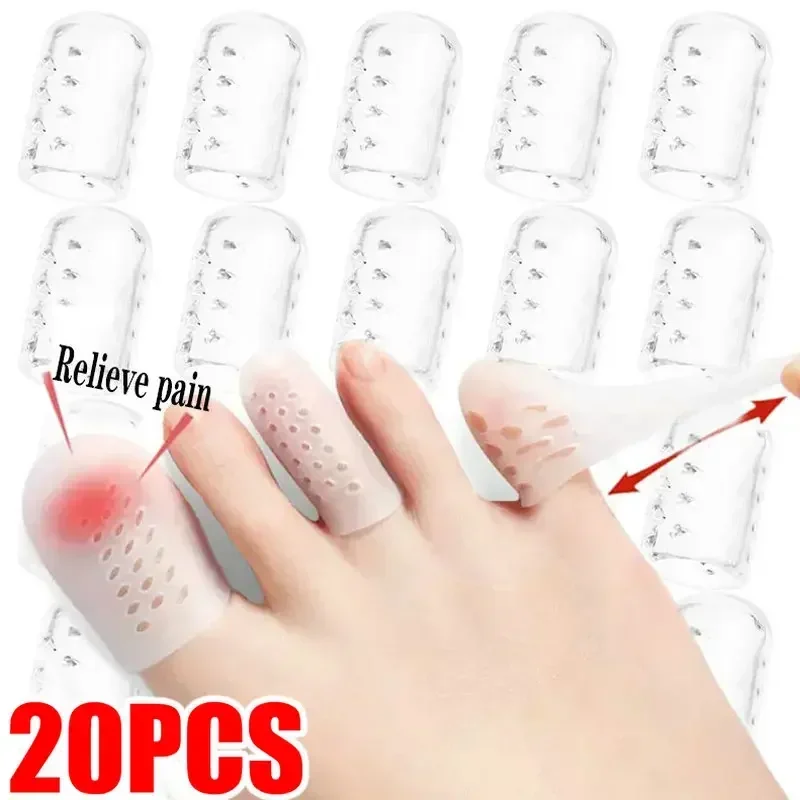 Silicone Toe Caps Anti-Friction Breathable Toe Protector Size Adjustable Prevents Blisters Toe Caps Cover Protectors Foot Care