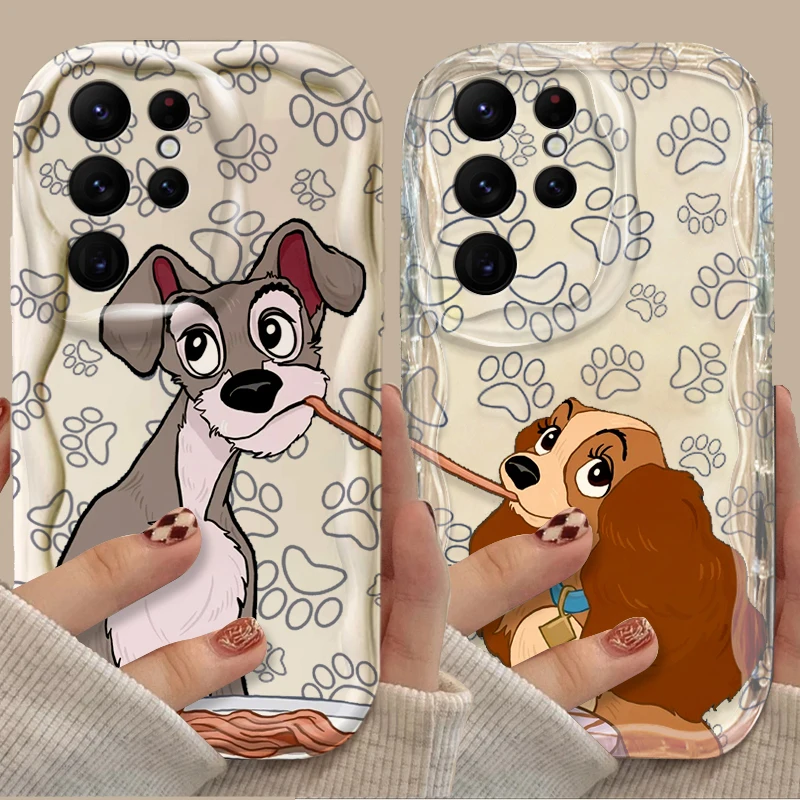 Case For Samsung Galaxy S24 Ultra S23 S22 Plus S21 S20 FE A25 A55 A35 A15 A16 A05 A05S A06 Disney Lady and the Tramp Clear Cover