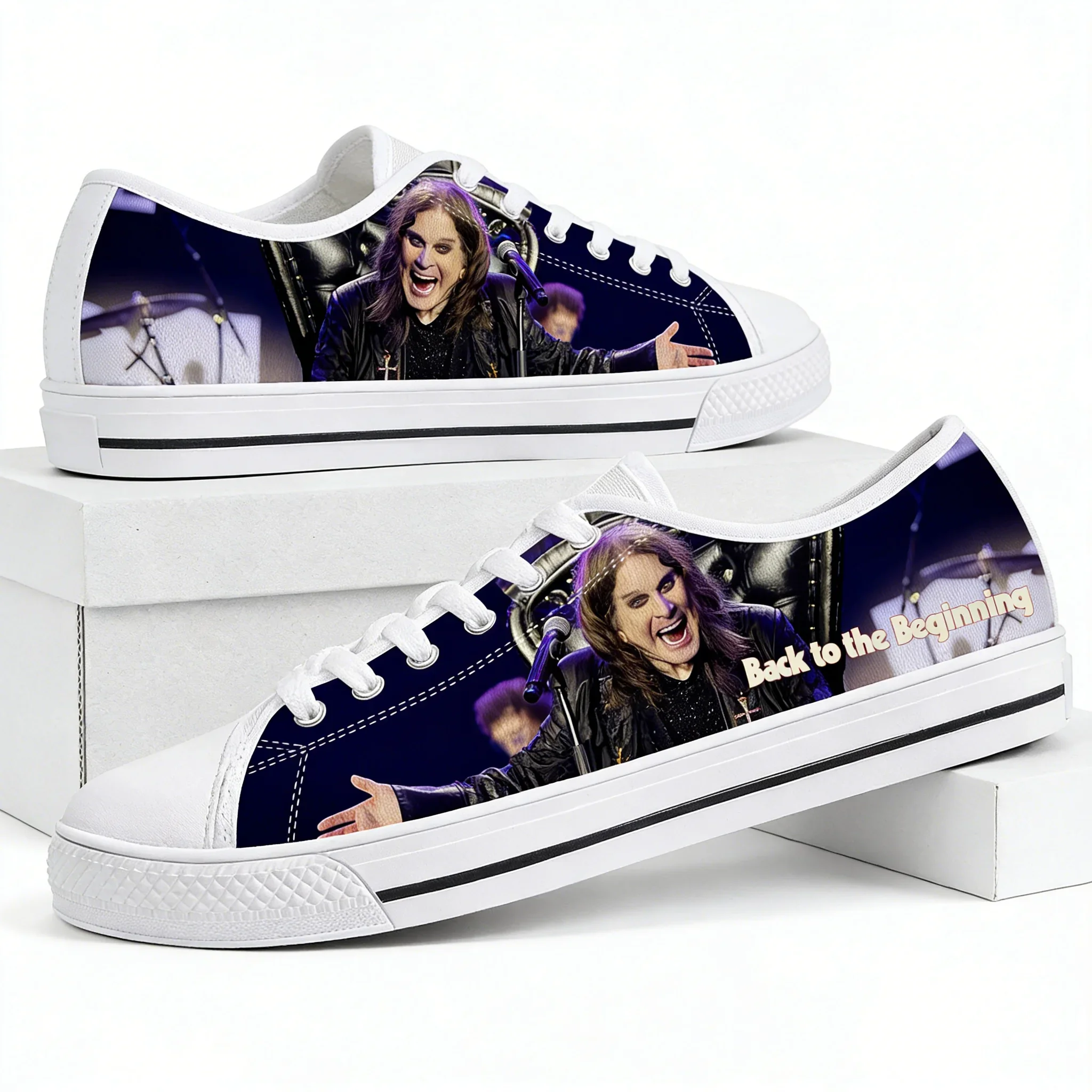 

Ozzy Osbourne 1948-2025 Low Top Shoes Man Woman Teenager Canvas Casual Sneaker Back To The Beginning Sneakers Custom Shoe White