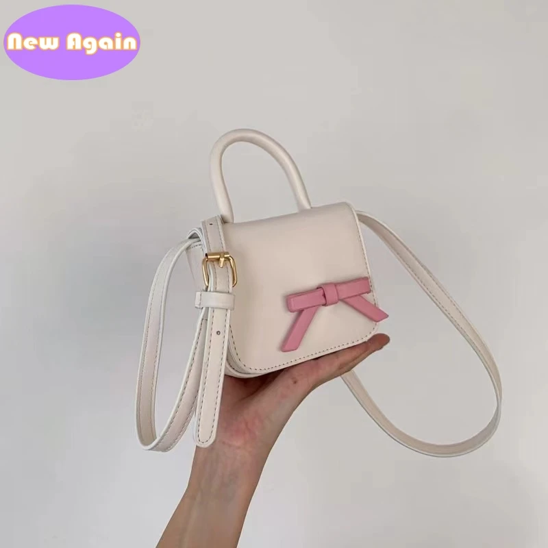 Lovely Flap Handbags for Children, Small Money Bags for Girls, Baby Kids, Cute Shoulder Bags, Bowknot Messenger Bag para Adolescentes, NA001