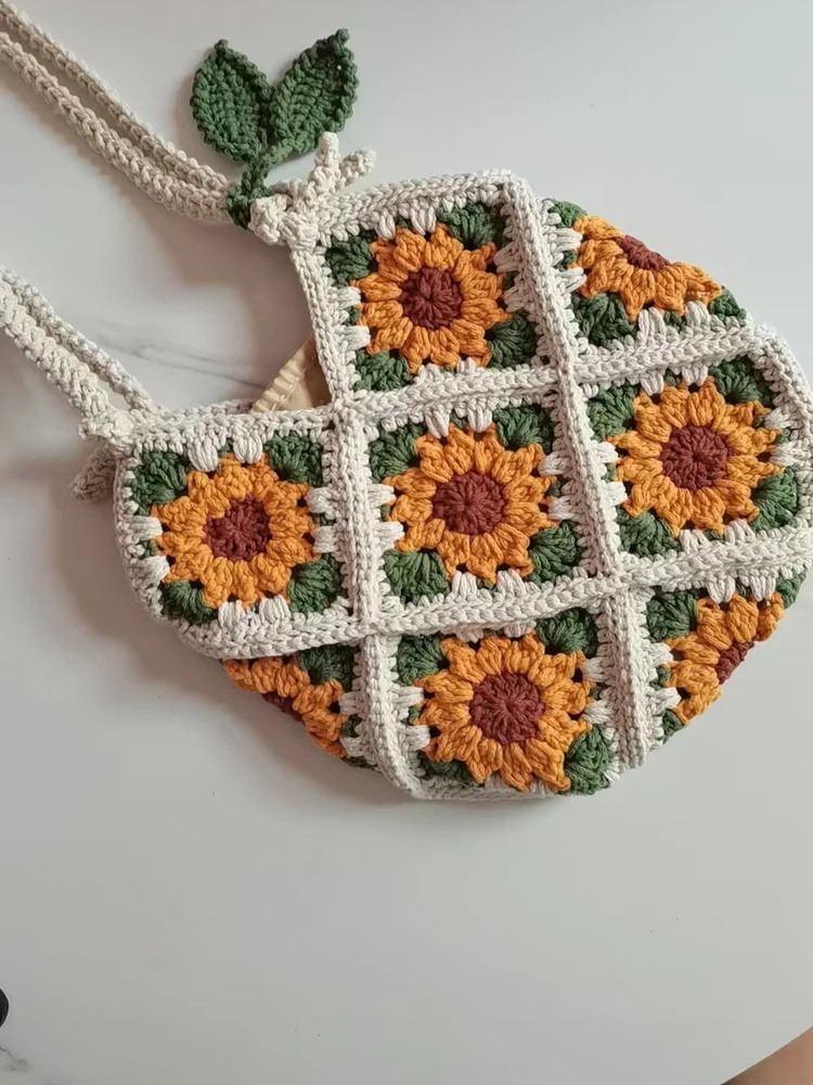 kit-de-materiais-para-bolsa-de-ombro-diy-artesanal-com-quadrados-granny-de-girassol-fio-de-algodao-vazado-produto-nao-acaba