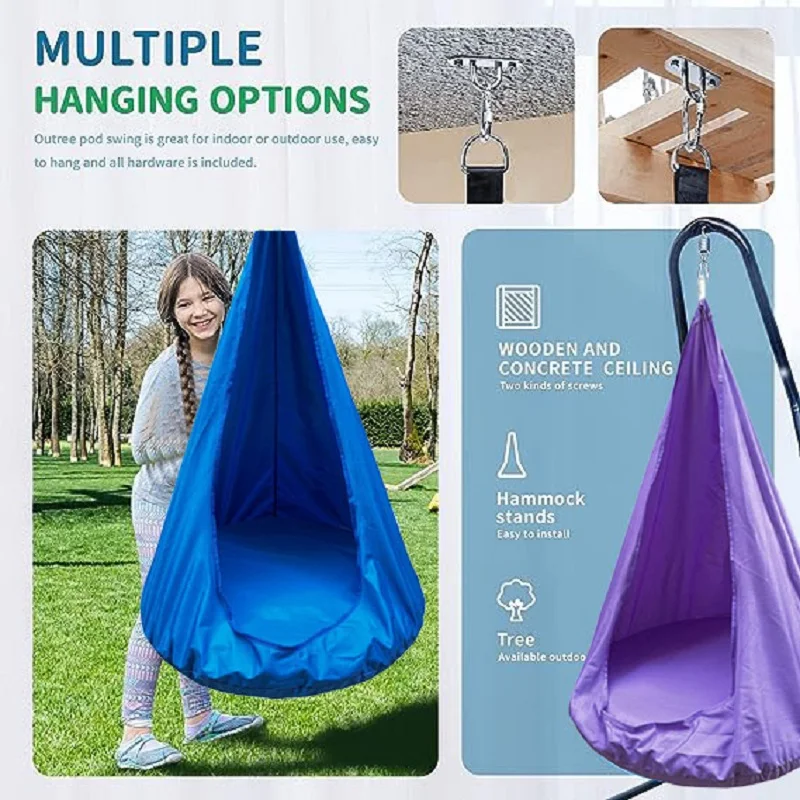 Children\'s 100cm Outdoor Inflatable Hammock Swing Durable And Easy to Carry Indoor Inflatable Cushion Hanging Chair Small Tent