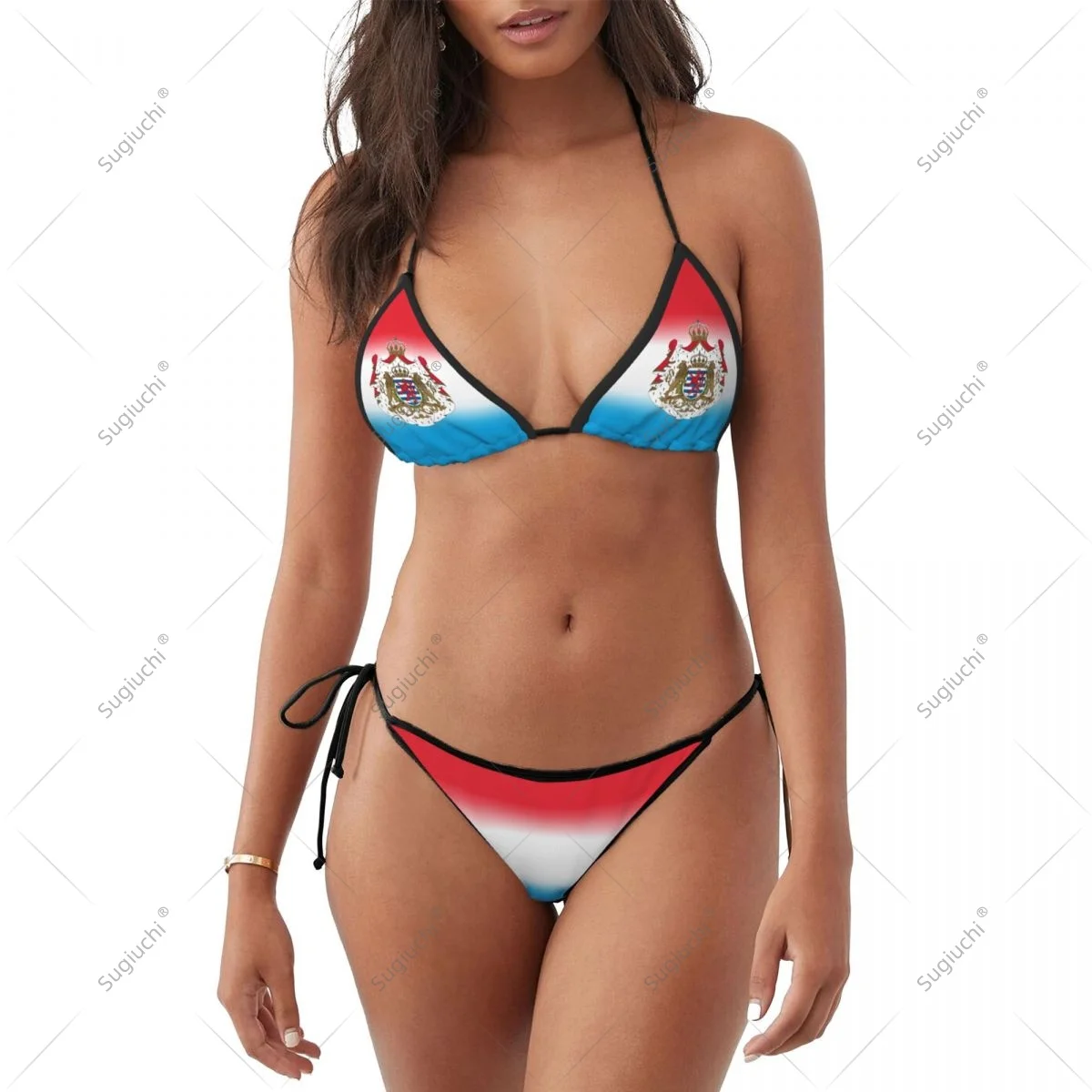 

Women Girls Bikini Luxembourg Flag Swimsuit Sets Three Point Beachwear Swimming Bathing Beach Party Suits Sexy Mujer