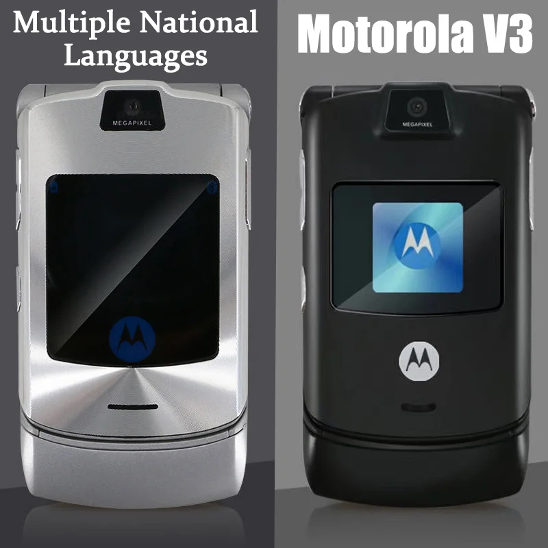 

V3 MOTOROLA RAZR Refurbished 90% New-Original Unlocked Clamshell Bluetooth Mobile Phone GSM 850/900/1800/1900 Phone Good Quality