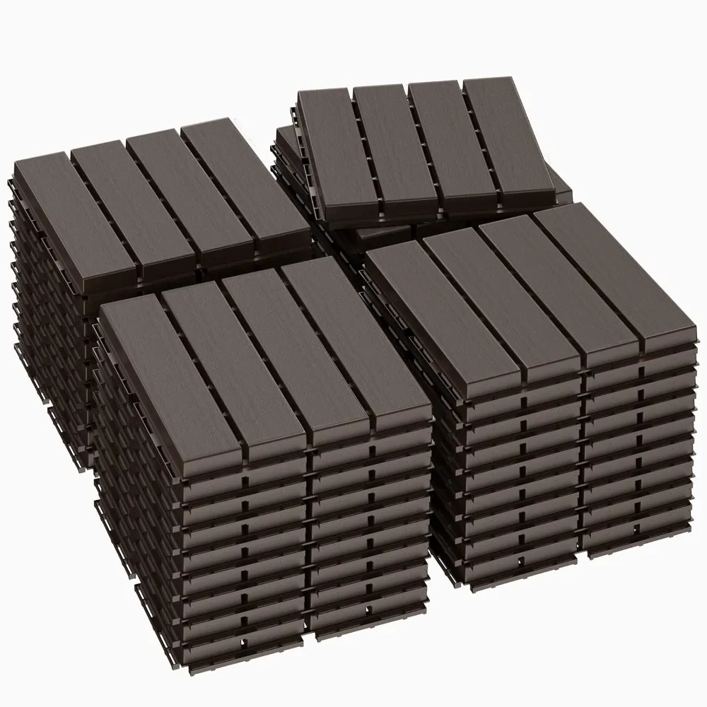 

36 Pack Patio Deck Tiles,12"x12" Plastic Interlocking Deck Tiles, Patio Floor Decking Tiles for Porch Poolside Balcony Backyard