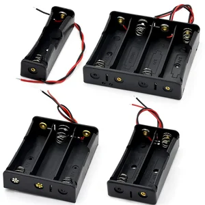 Kotak Penyimpanan Baterai DIY Plastik Hitam Wadah Tempat Klip 1X2X3X4X18650 Kotak Penyimpanan Baterai Pin Timah Kawat 10 tempat baterai penjualan terbaik 18650 - №