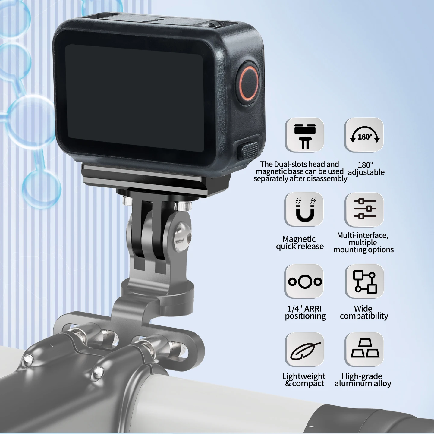 Magnetischer Schnellwechseladapter für DJI Action 6 Osmo Nano Kamera für Arca Swiss NATO Schiene Stativ Selfie Stick Gimbal Käfig Halterung – Detail 2