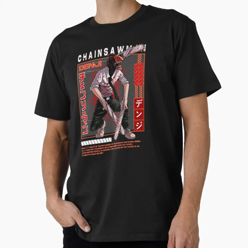 

Denji The Chainsaw Devil Gift T shirt for Anime lover Large size Tops Manga Graphic Print Y2k Clothes Cartoon Tee