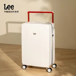 LEE  Suitcase Wide Handle Travel Suitcase Men 20 24 26 Carry-On Luggage Women PC Aluminum Frame Trolley Case