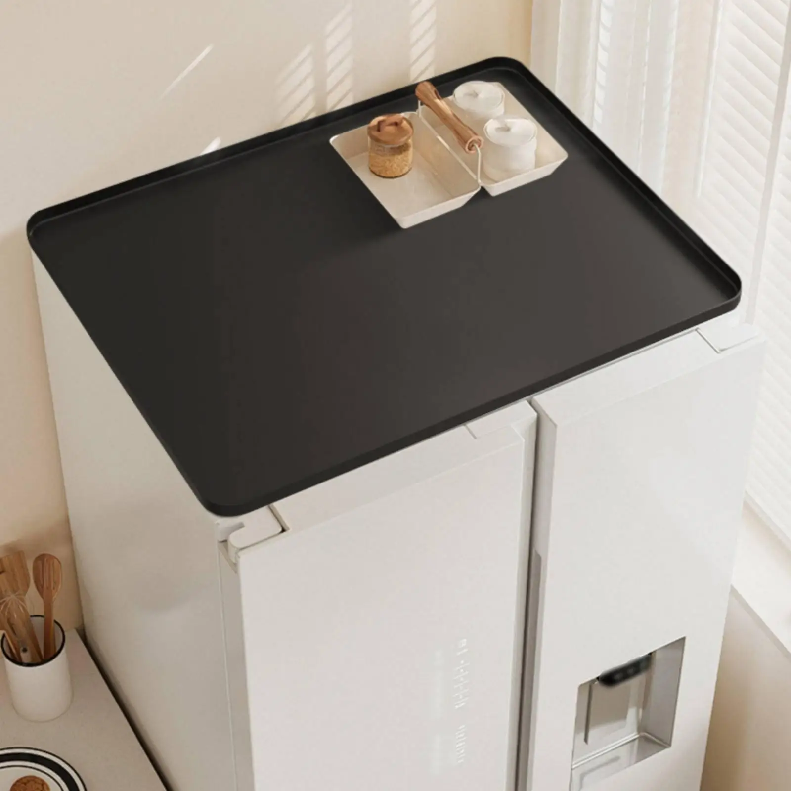 Flexible Silicone Washer Protector Mat Raised Edge Laundry Tray Anti-scratch Appliance Cover for Laundry Rooms
