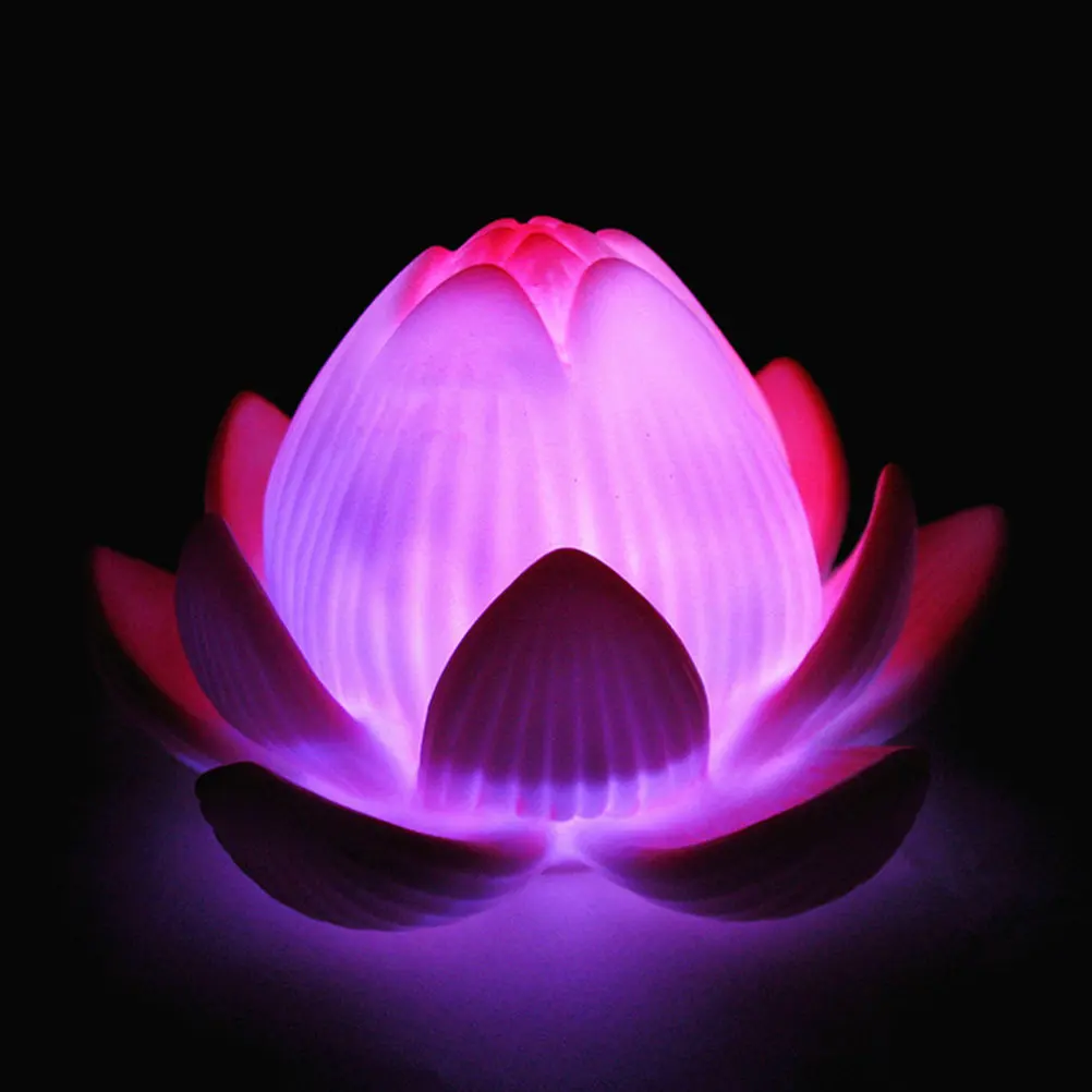 

LED Lotus Light Tabletop Flower Lamp Buddha Lamp Vivid Lotus Night Light Wedding Garden Decoration Lamps