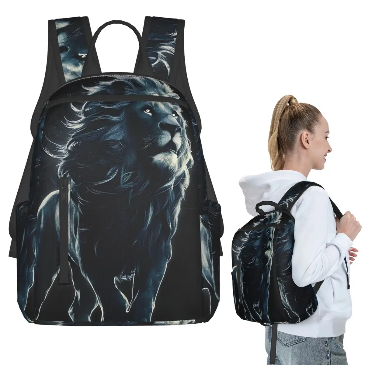 

Mighty Lion Walking From Dark Backpack Student BookBag Children School Bag Computer Shoulder Bags Boys Girls
