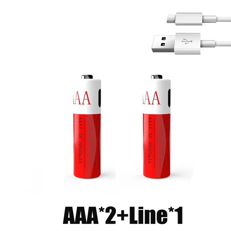 Batterie aste USB haute capacité, souris télécommandée, petit ventilateur, batterie jouet électrique, câble, 1.5V AAA, 6800mAh, Eddie ion