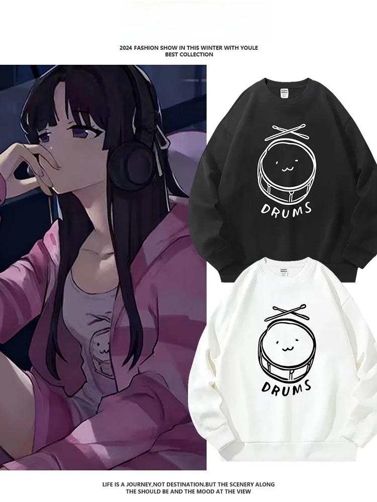 

Мужской свитшот Crng Girl Band с круглым вырезом, новинка 2025 года, осенне-зимний, модный, с принтом, свободного кроя, с длинными рукавами, антибактериальный