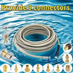 Sewer Drain Water Cleaning Hose Pipe Sewer Jetter Kit Pressure Washer Hose, High pressure Cleaning Machine Nozzle, For Karcher.