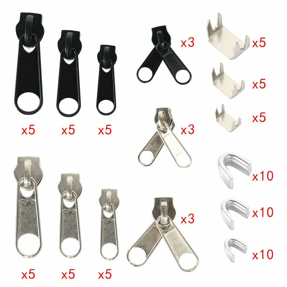 84 Stuks Rits Reparatie Kit Slider Redding Universele Ritsen Kleding Tas Tent Fix Tang Tang Naaitool Universele Instant Fix Tools