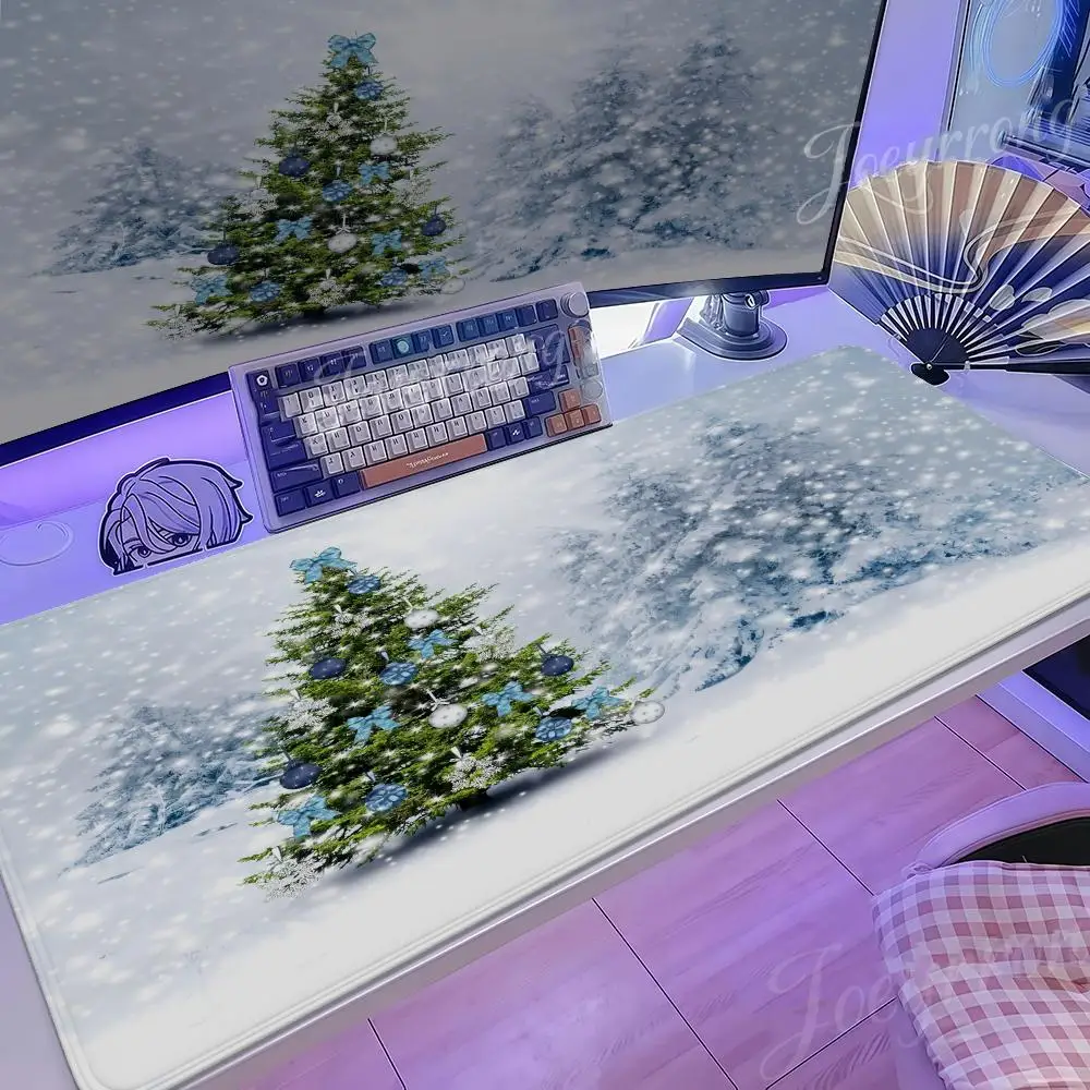 

Рождественский снежный коврик для мыши, популярный аниме 1200x600 Taro Sakamoto Days XXL, большие игровые нескользящие офисные коврики для клавиатуры, настольный коврик