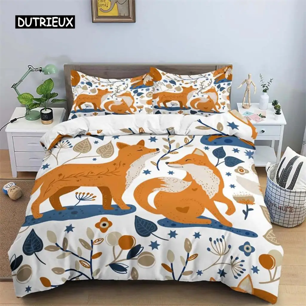 

Cartoon Animal Duvet Cover Santa Claus Bedding Set Microfiber Pumpkin Car Quilt Cover King Full Size Christmas Halloween Decor