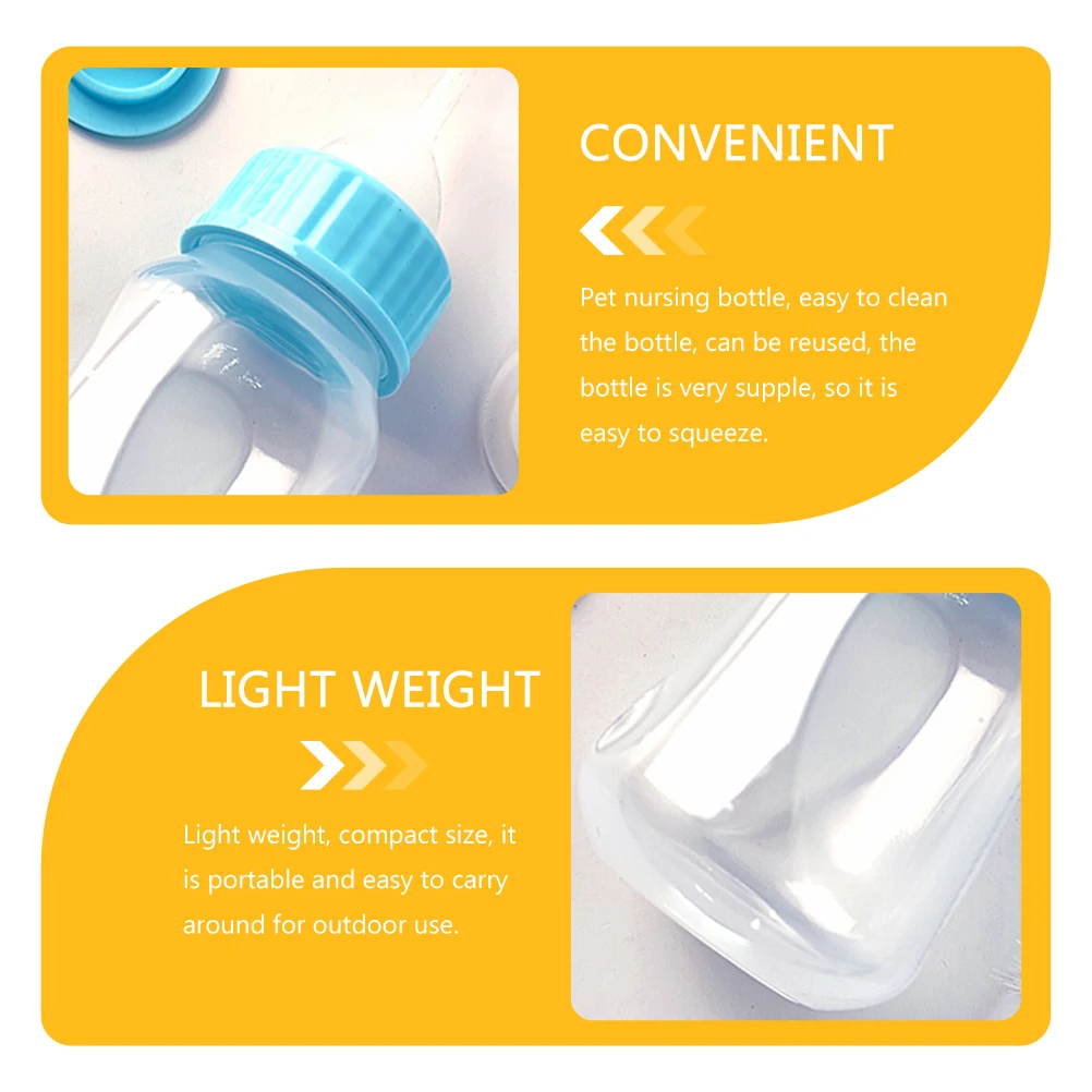 

2pcs Cat Feeding Bottle Kitten Milk Bottles Reusable Easy Clean Puppy Feeder Small Pet Nursing Bottles Portable Lightweight