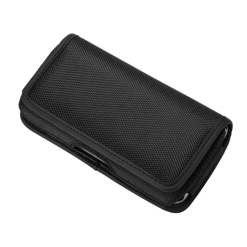 Fashion Simple Black Waist Belt Hanging Mobile Phone Bag Card Money License Case Stylish Multi-functional Men's Belt Bag