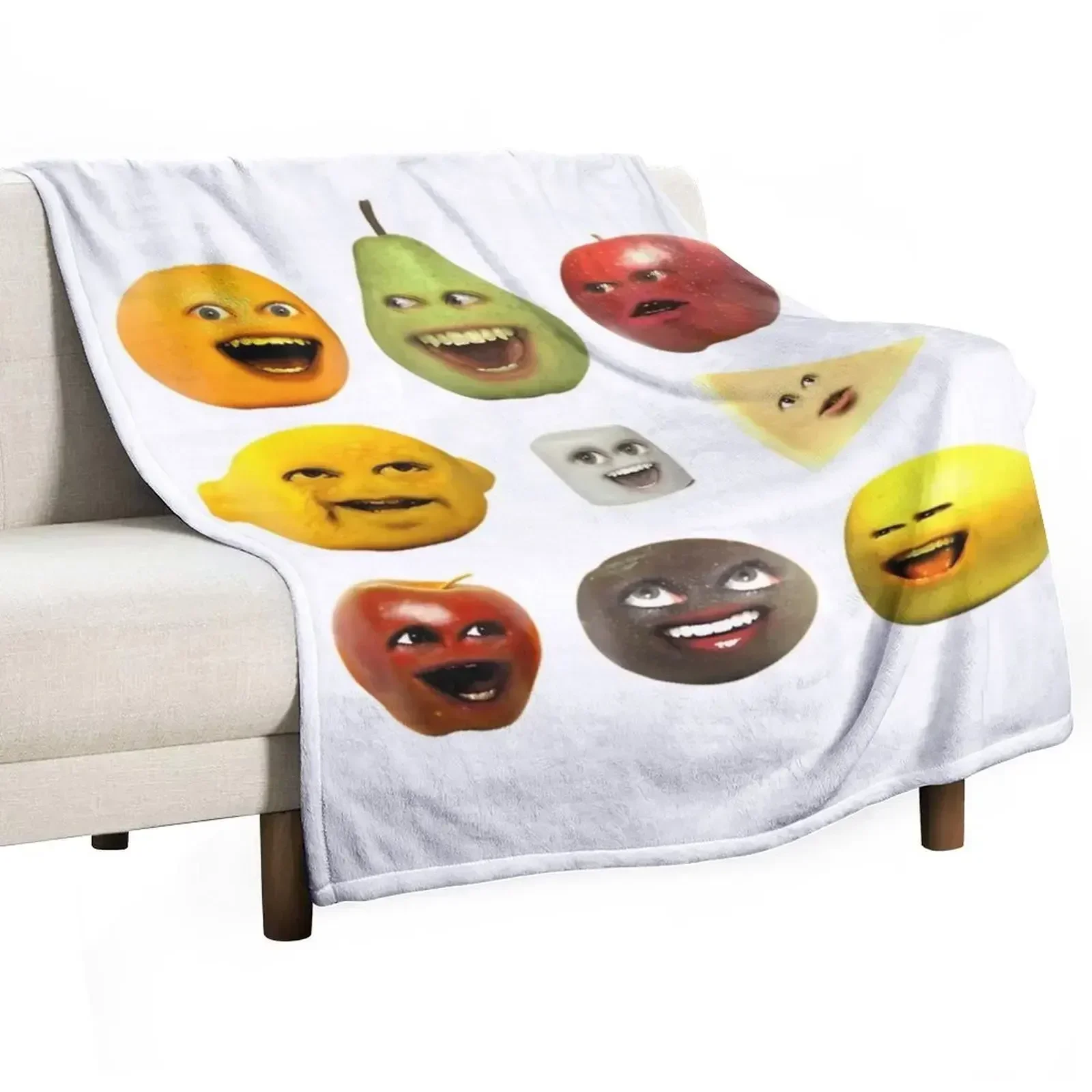 Annoying Orange And Characters Throw Blanket Beach Hairy Sofa Quilt Loose Blankets