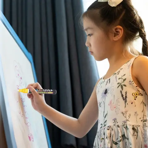 Bilashmart Liquid Chalk Markers 12 Vibrant Colors with 3mm Reversible Tip Erasable Water-based Chalkboards Marker Pens Non Toxic Quick Dryi