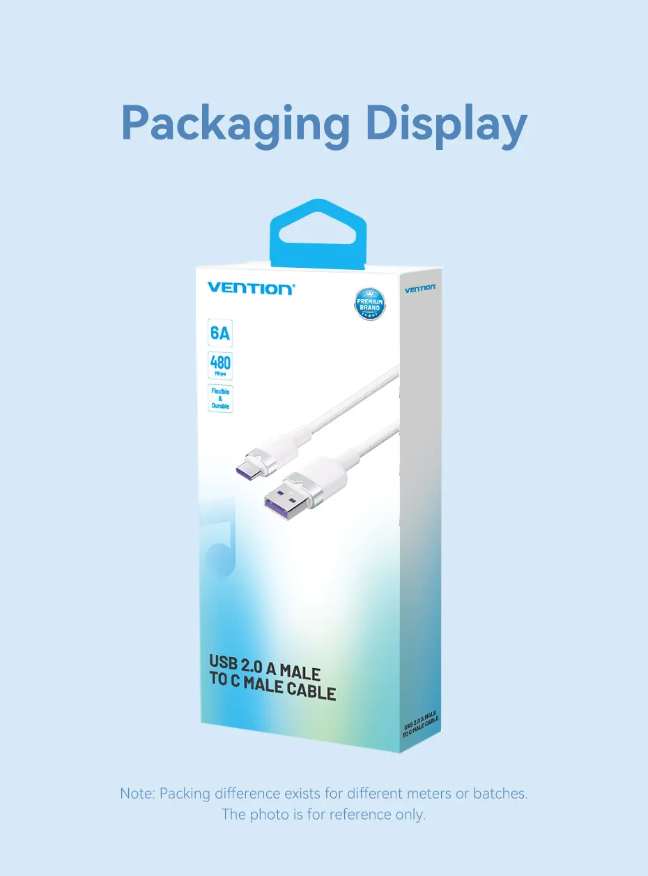 Vention 100 W USB Typ C Kabel 6A Super Lade C Kabel für iPhone Samsung Oneplus Poco F3 Huawei Telefon Ladekabel Draht Kabel – Detail 13