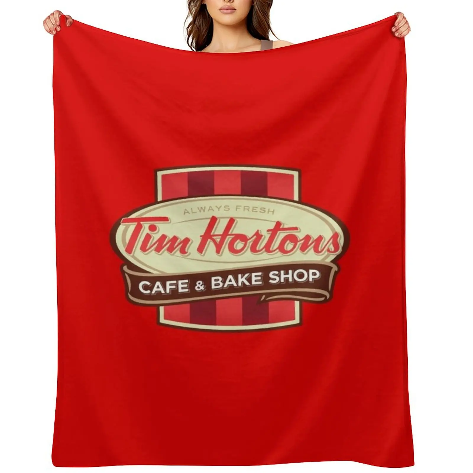 

Tim Hortons Canadian Coffee Chain design Throw Blanket Plush warm for winter Heavy Plaid on the sofa Blankets