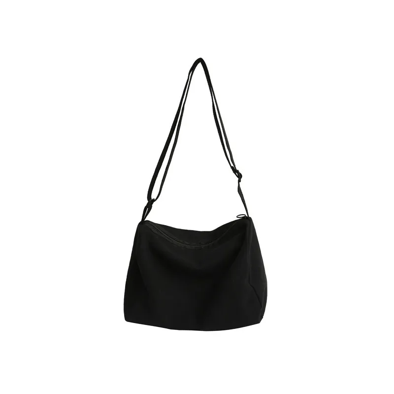 Крутая 3D холщовая сумка унисекс - черная простая стильная большая вместимость для спортивных путешествий через плечо