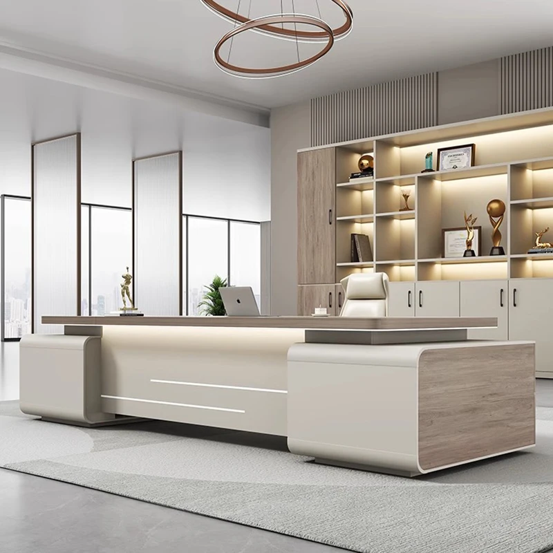 Luxury Computer Office Desk Modern Standing Executive Design Reception Office Desk Portable Conference Biurko Office Furniture