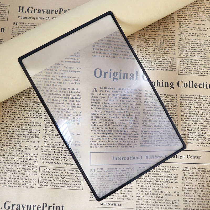 New【Magnifying Glass A5 Full Page Large Sheet Magnifier Magnifying Glass Book Page Magnification 3X Ultra-thin Magnifier Loupe】 view 2