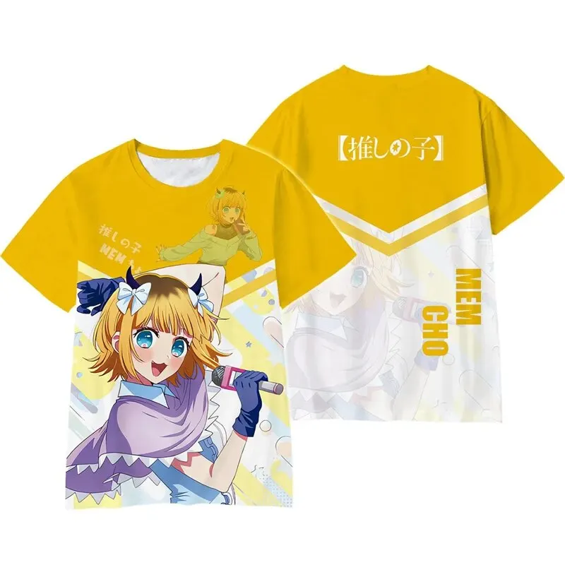 Summer Men's T-shirt Anime Oshi No Ko 3D Printed For Women Street Casual Fashion Short-sleeved O-collar Children Loose Tees Tops