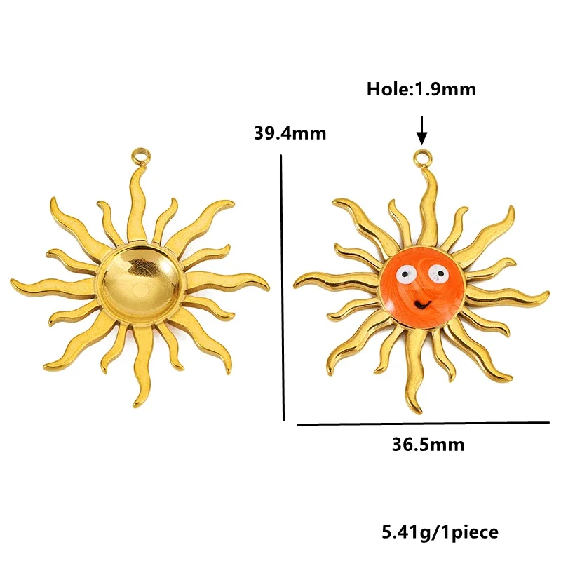 4pcs Stainless Steel Spiral Sun Spiral Smiley Face Charms Jewelry Making Accessories DIY Women Earrings Necklace Jewelry Making view 4