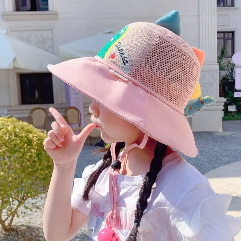 

Детская панама со свистком и широкими полями, защита от ультрафиолета, милая дышащая пляжная кепка для маленьких девочек и мальчиков