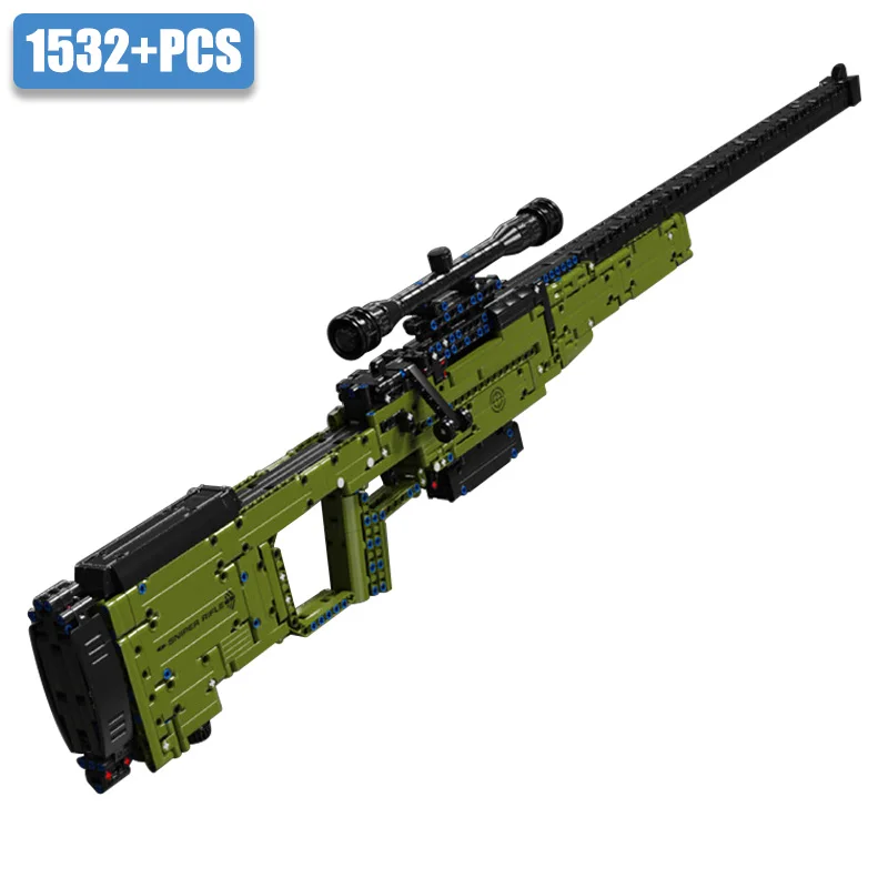 

Military 1532pcs AWM Sniper Rifle Model Building Blocks Weapon Bricks MOC Assemble Gun Toys For Children Boys Adult Gifts