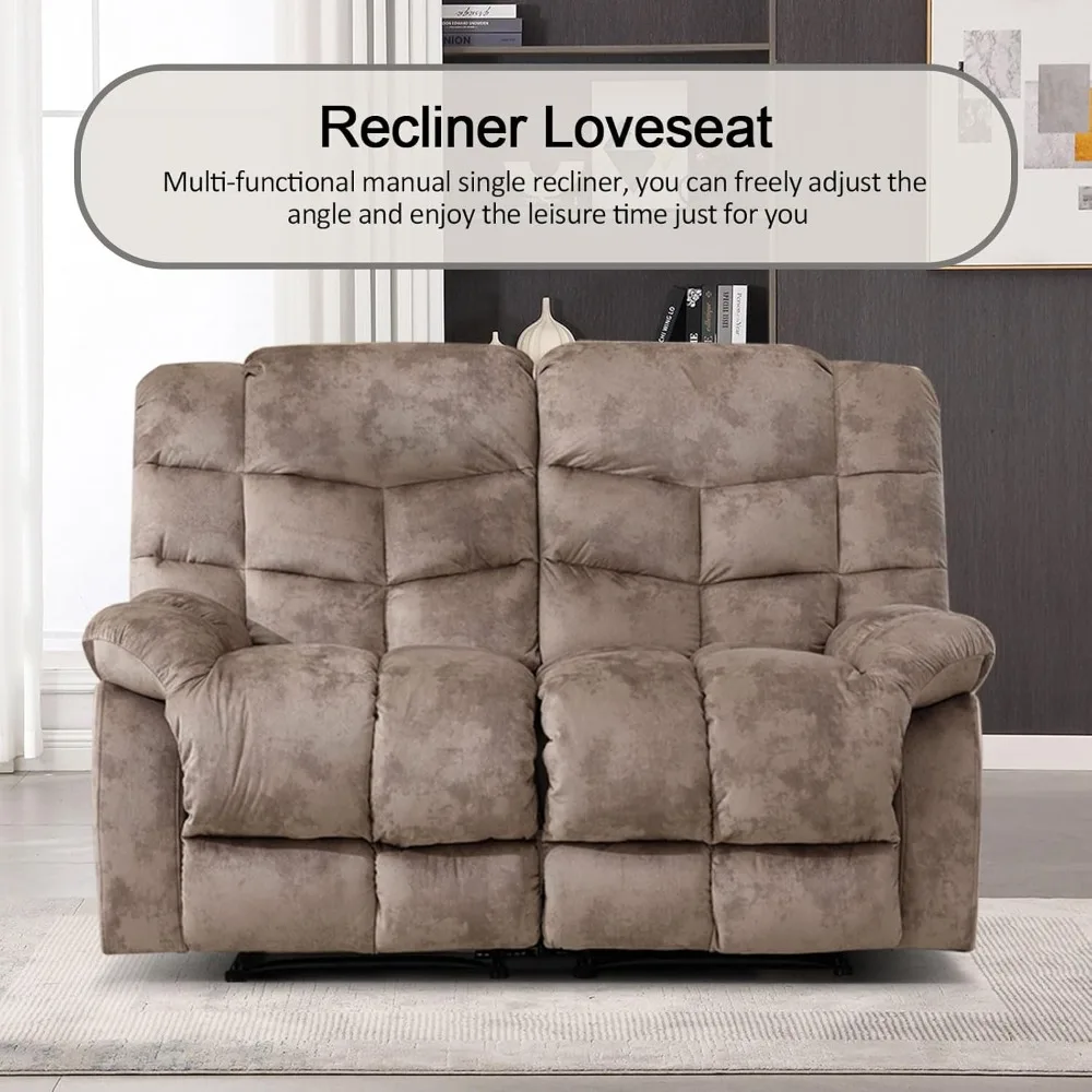 أريكة CANMOV Loveseat مع مقعدين، ومسند ظهر كبير الحجم ومساند للذراعين، مثالية لراحة غرفة المعيشة باللون البيج
