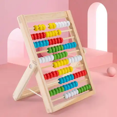 1Pcs Montessori Number Arithmetic Abacus Classic Educational Counting Toy 100 Beads Preschool Math Learning Toys Toddler Gift