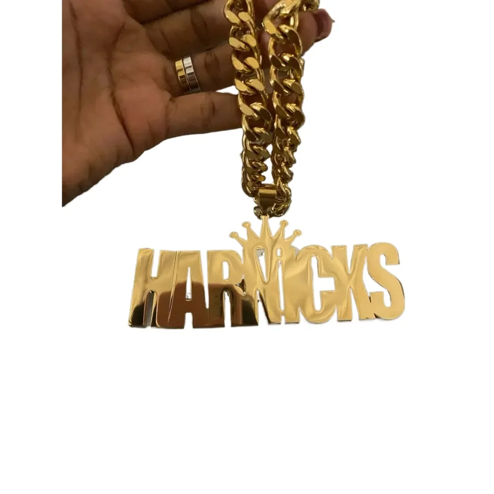 

2026 Hip Hop Personalized Name Necklace Customized Large Size Pendant Necklaces Multiple Names Cuban Chain Fashion Jewelry