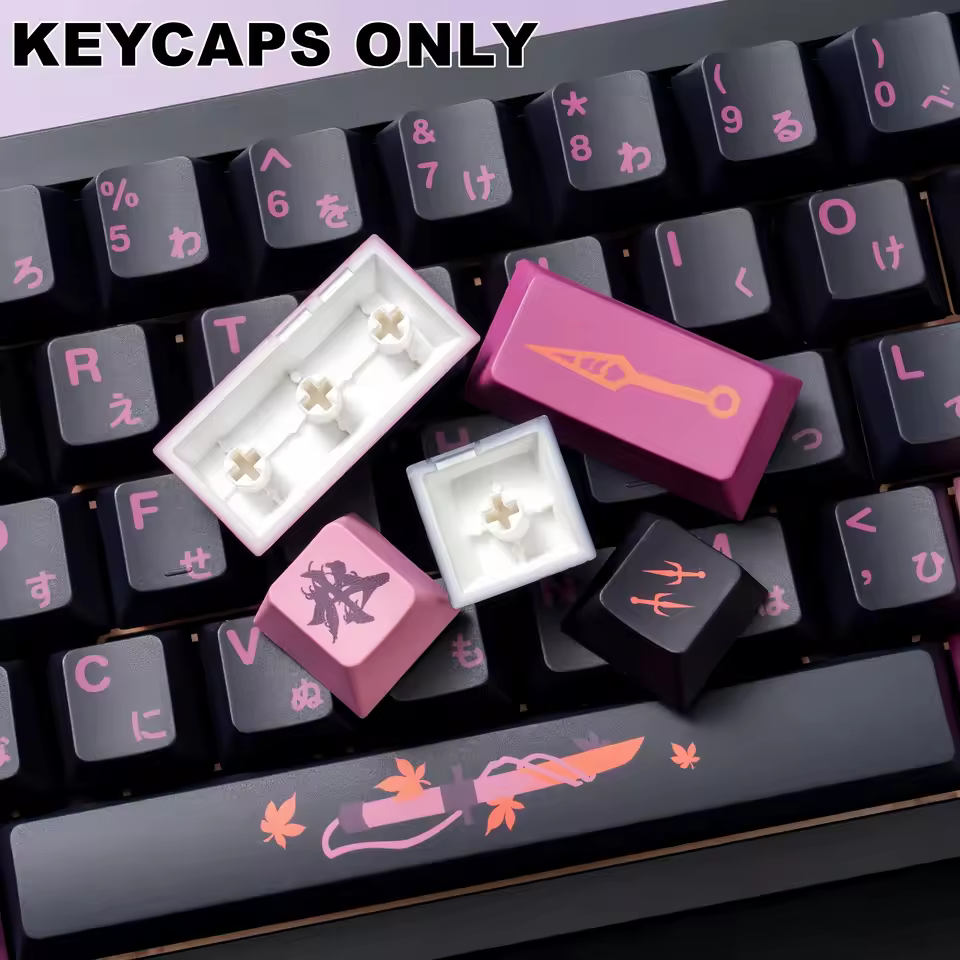 Teclas de raíz japonesa Ninja de 134 teclas, perfil de cereza PBT de 1,75 mm de grosor para teclados MX Stem |   Sublimado de tinte de 5 lados |   Decoración de escritorio - AliExpress 