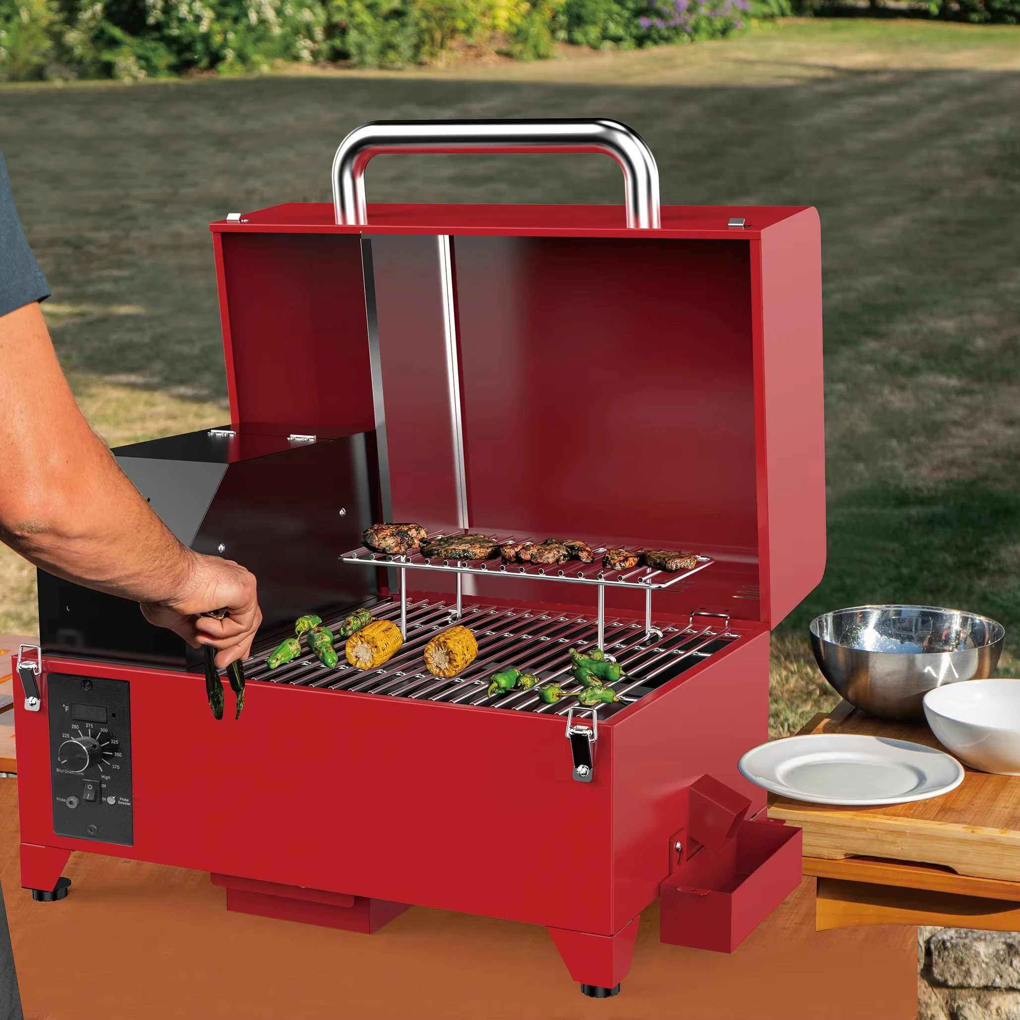 Convenient Portable Outdoor Cooking Stove Smokeless BBQ Smoking Grill Electric Barbecue Pellet Stove for Camping