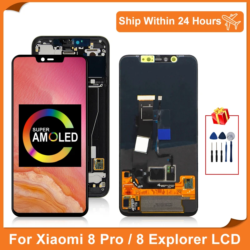 

6.21" Amoled For Xiaomi Display Mi 8 Pro LCD Touch Screen Digitizer Assembly For Xiaomi MI 8 Explorer LCD Replacement Parts