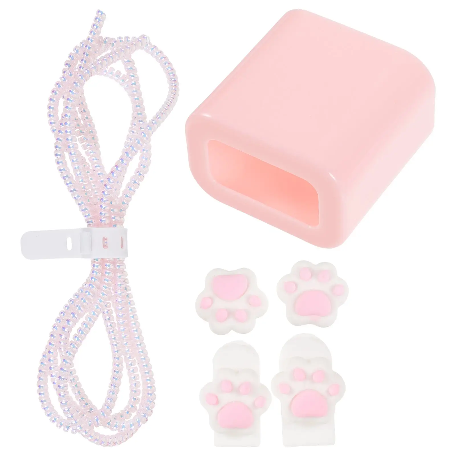 

Protector for 14 20W Pink Set 2 Silicone Covers White Cat Claws Power Adapter Case Lightweight Portable